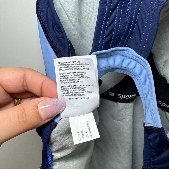 Speedo Womens Size 6 Hyper Blue‎ Racing Cut One-Piece Swimsuit HydroBra UPF 50+ - Picture 7 of 13